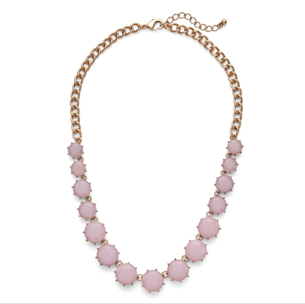 Perry Street x Rocksbox Gold Brass Jacqueline Pink Stone Crystal Necklace